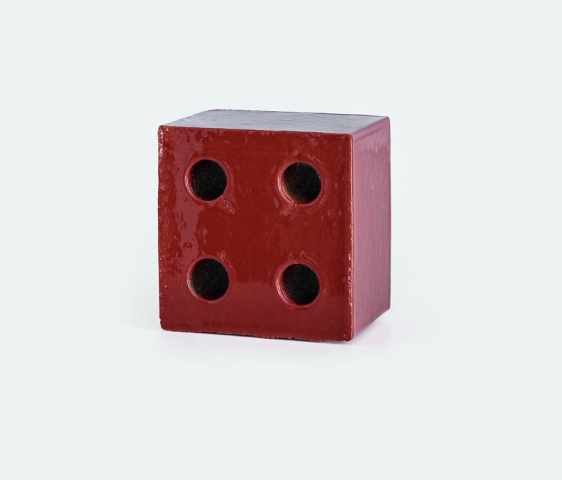13x13x10 CM MUTINA Bloc Red Cegiełka Ceramiczna Połysk