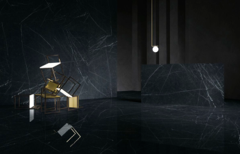 270 x 120 cm Ariostea Ultra Marmi Nero Marquinia Silk Spiek Wielkoformatowy Półpołysk