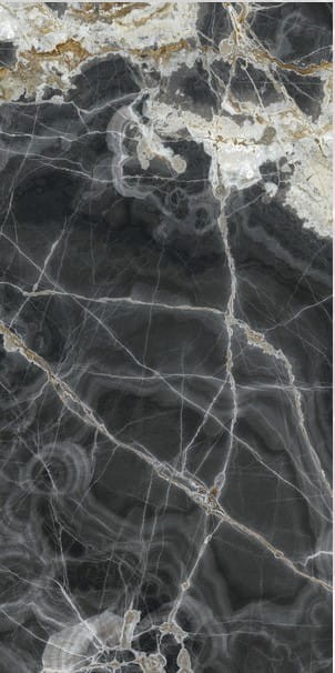 150 x 150 cm Ariostea Ultra Onici Onice Nero Spiek Wielkoformatowy Połysk