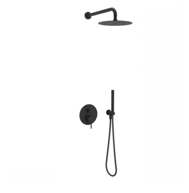 Excellent Pi Czarny Mat Zestaw Prysznicowo - Wannowy Podtynkowy 3 funkcje 