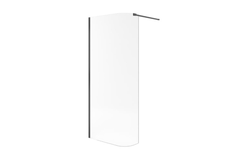 200 x 93 cm Excellent Vidoq  Walk-in Ścianka Boczna Gięta czarny mat
