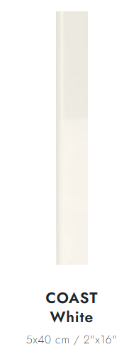 5 x 40 cm Wow FACES Coast White Płytka Ceramiczna Połysk 