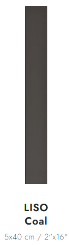 5 x 40 cm Wow FACES Liso Coal Płytka Ceramiczna Matowa