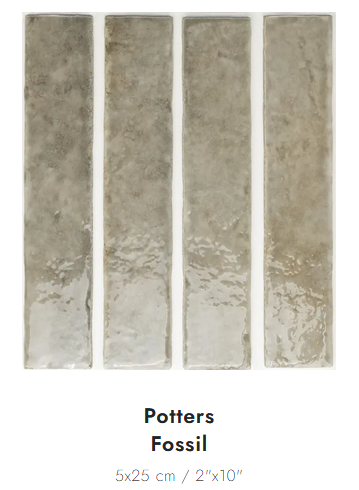 5 x 25 cm Wow POTTERS Fossil Płytka Ceramiczna Połysk 