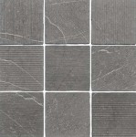 12 x 12 cm Wow Gea Carved Charcoal Płytka Ceramiczna Matowa